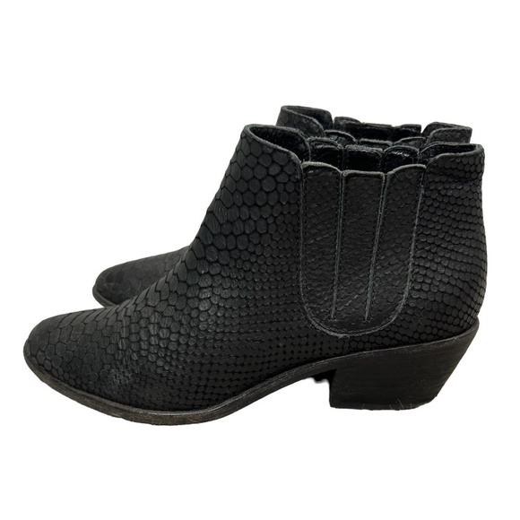 JOIE Barlow black leather snakeskin heeled ankle boots booties EU 37.5 - Picture 2 of 14